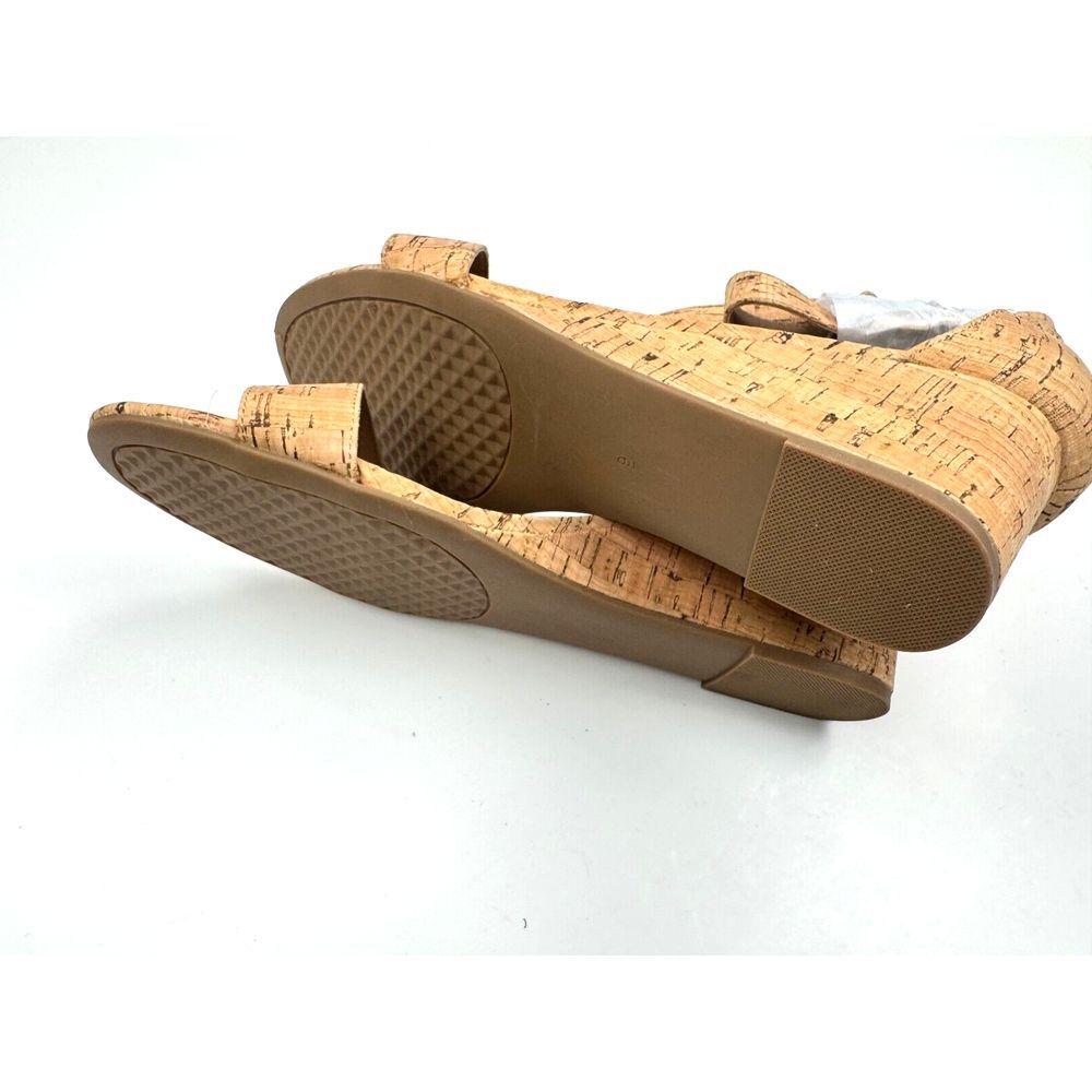 AEROSOLES Cork Wedge Sandals in Natural Tan - Picture 6 of 11